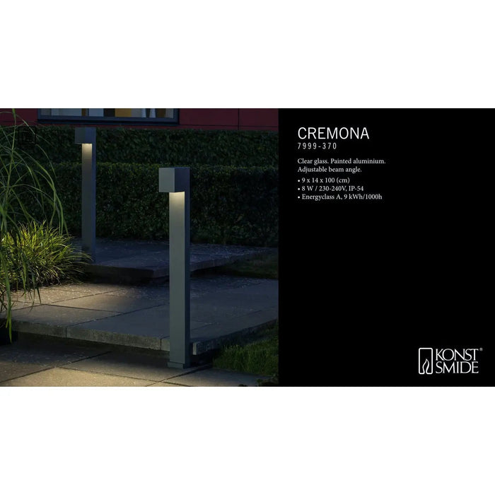 Konstsmide 7999-370 : Cremona Short Post 8W H P LED Anthracite Adjustable Beam Konstsmide