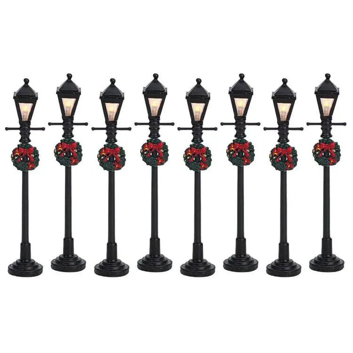 Lemax Gas Lantern Street Lamp, Set Of 8, Battery (4.5V) Lemax