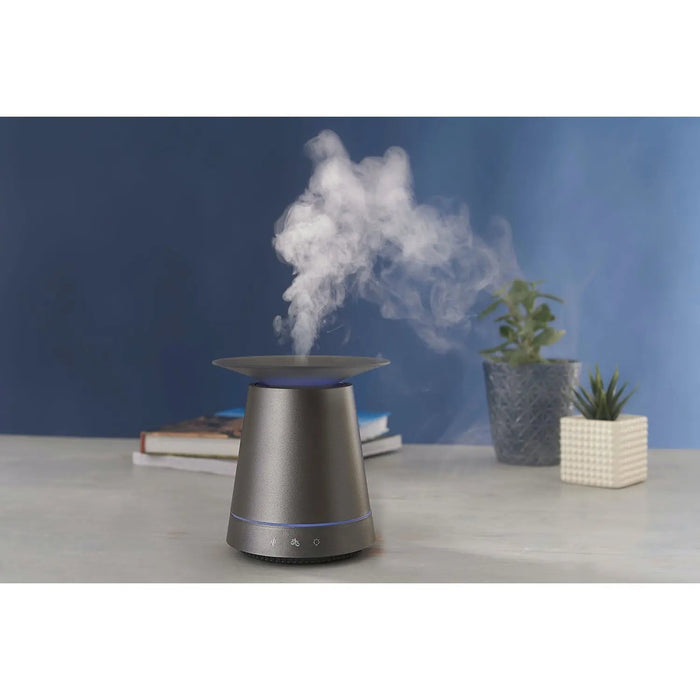 Grade A Warehouse Second - Made By Zen KASUMI Metallic Grey Essential Oil Aroma Diffuser with Cascading Mist : Plug In MADE BY ZEN