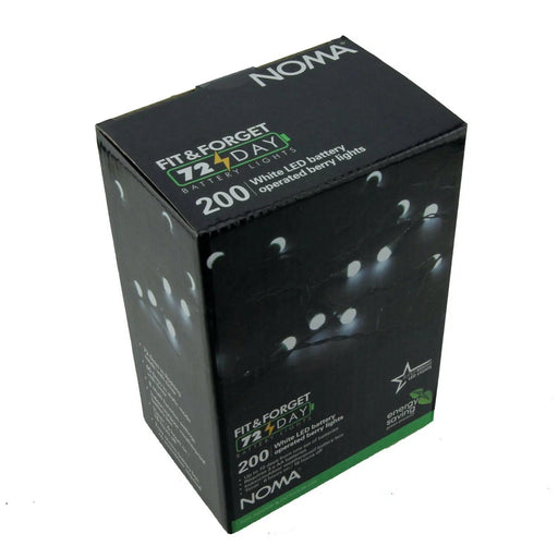 Grade B Warehouse Second - Berry Lights : Battery/Timer : 200 LED : Bright White Noma