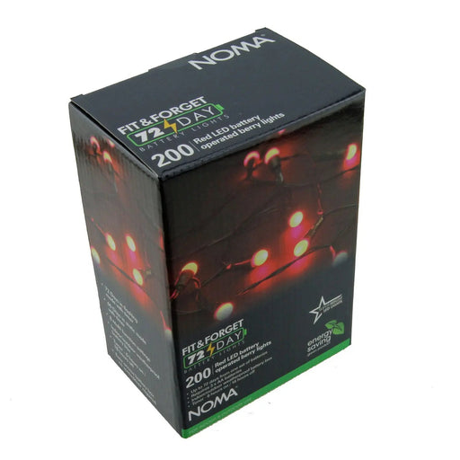 noma berry lights batterytimer 200 led red