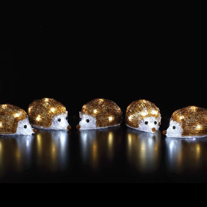 noma acrylic hedgehog light string array of 5 plug in 12cm 40 led