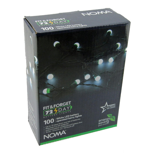 noma berry lights batterytimer 100 led bright white