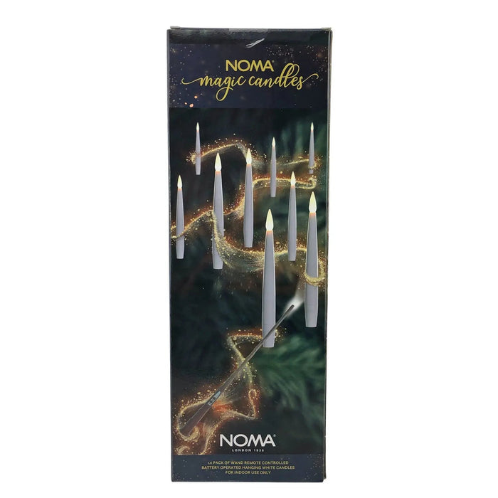 Noma Magic Candles wiith Wand Remote : Battery : 10x Hanging Candles : White Noma