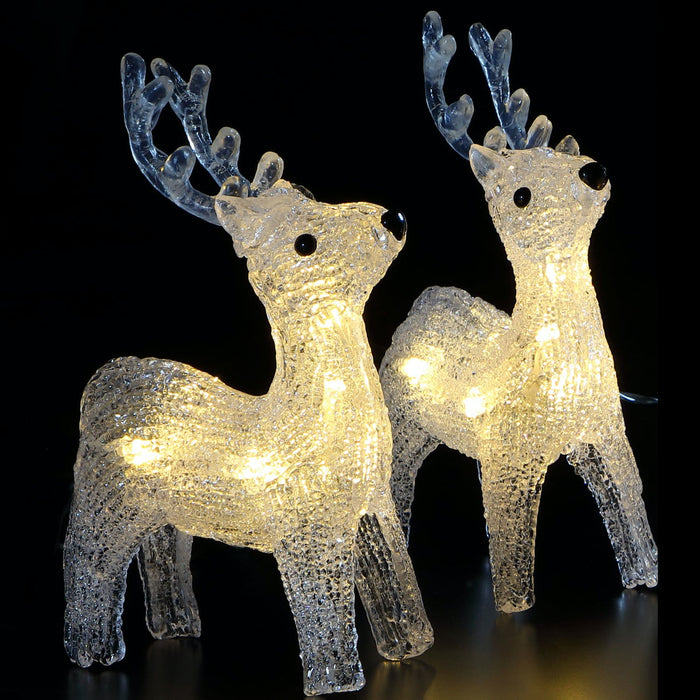 noma 5 acrylic reindeer string lights plug in with timer 40 led