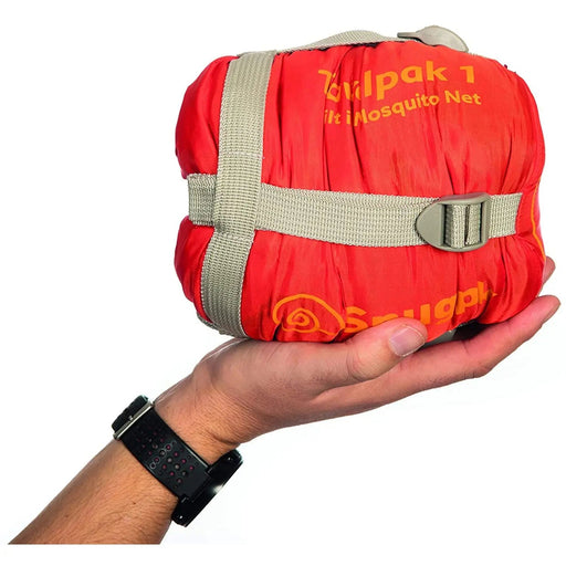 Snugpak Sleeping Bag : Travelpak 1 - Flame Red : Built-In Mosquito Net Snugpak