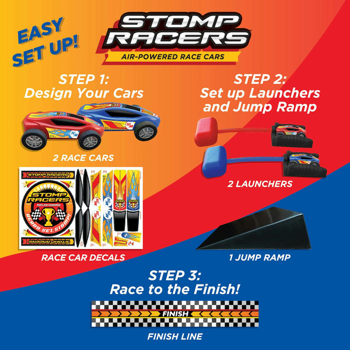 stomp rocket dueling stomp racers 2x race cars age 5