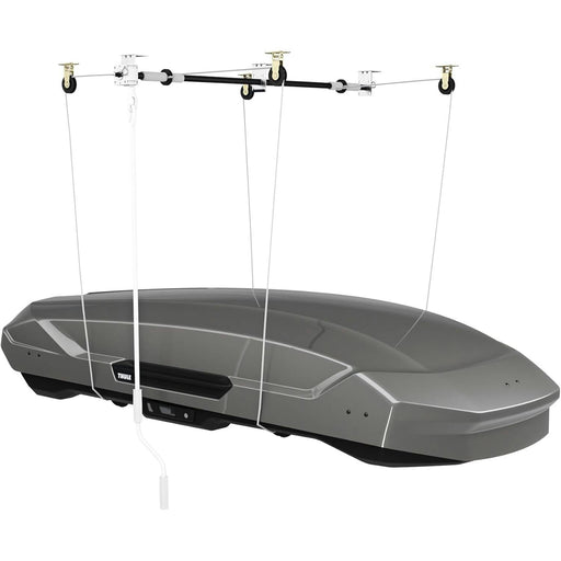 thule multilift winch effortless roof tent roof box surfboard kayak storage for your garage